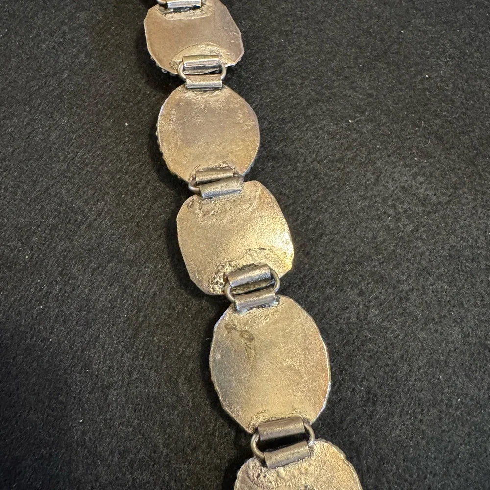 Artisan unisex handcrafted silver tone with various jasper stones bracelet